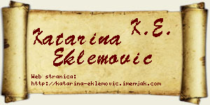 Katarina Eklemović vizit kartica